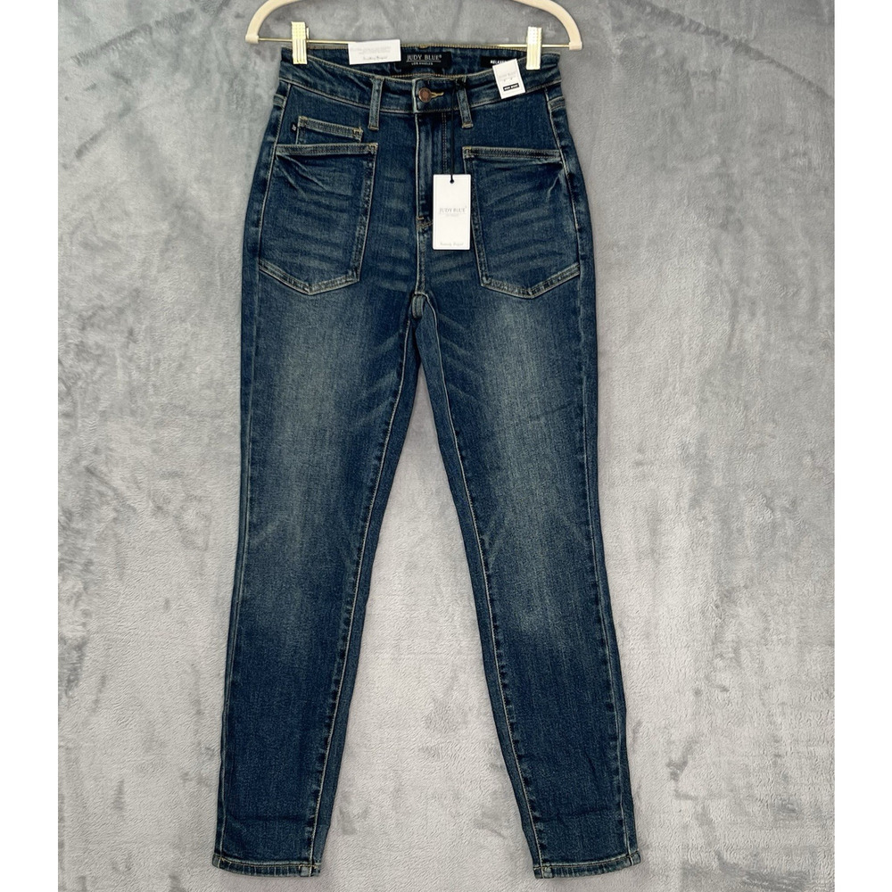 Judy Blue Relaxed High Waist Patch Pockets Jeans Sz 26 90s mom Jean Style‎